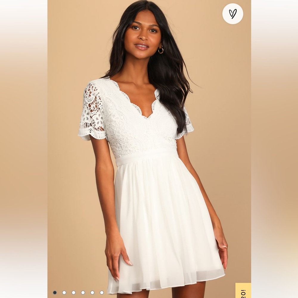 LULUS white lace skater dress